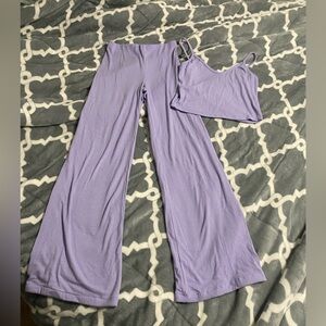 purple lavender two piece set pants cami SZ XS